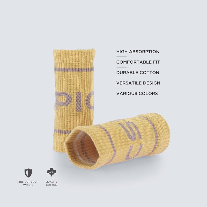PICSIL - Cotton Sports Wristbands | Absorbent and Breathable | Ideal for Gym, Cross Training, Running and Tennis | Use with Grips | Unisex Design | - Image 2